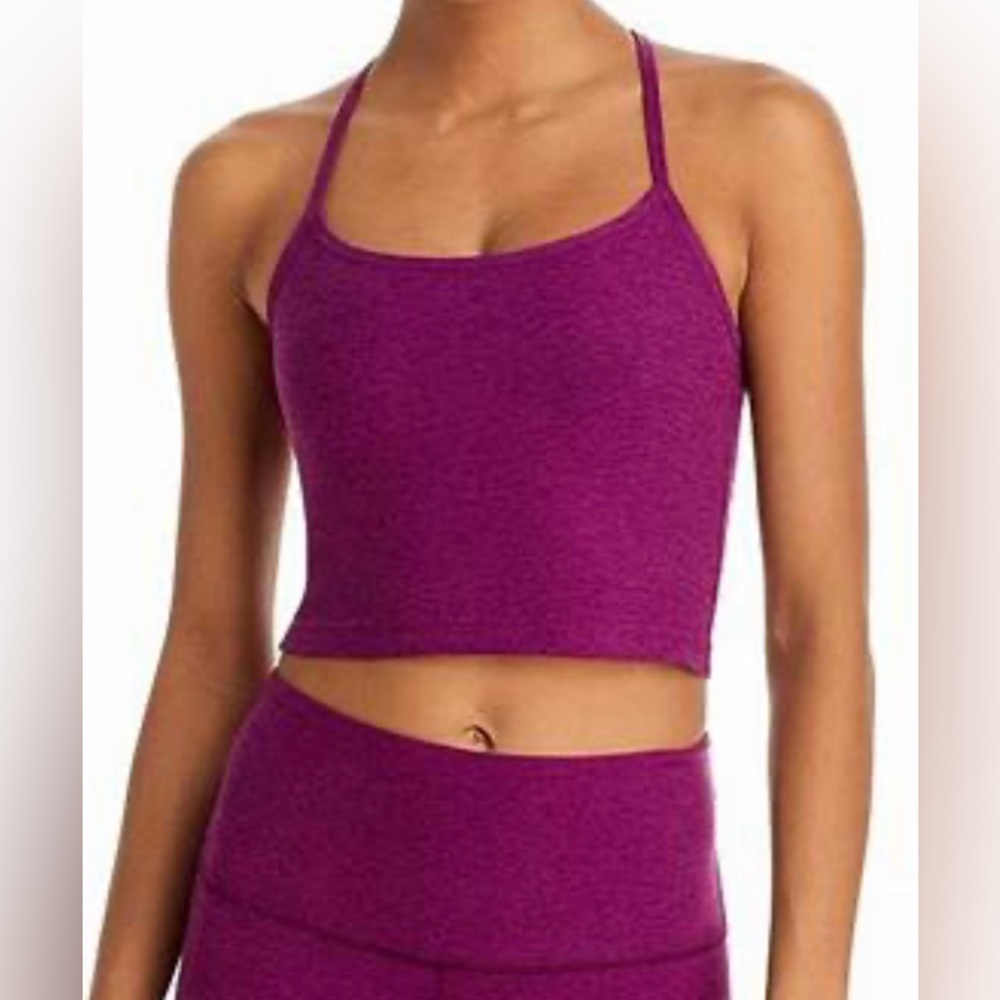 Beyond Yoga Spacedye Slim Racerback Crop Tank Size S / Deep Heather Plum